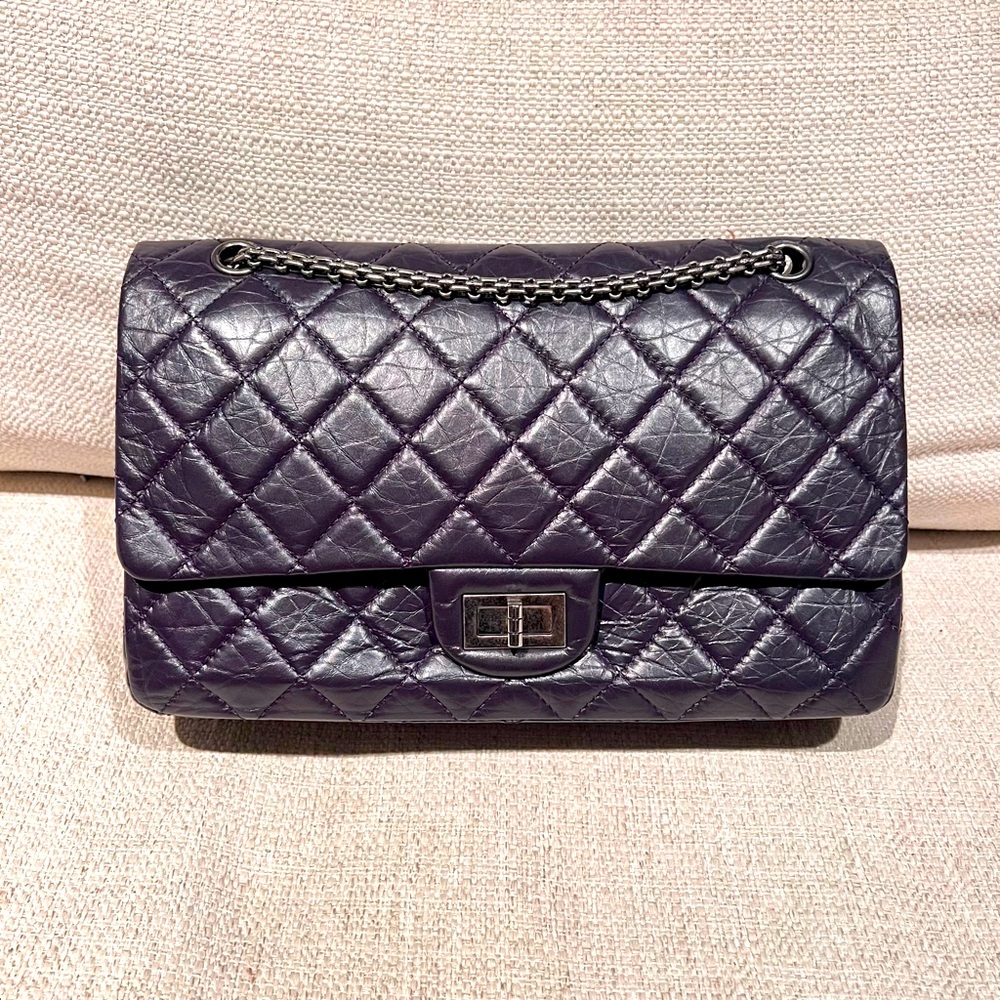 Chanel Large plum color 2.55 iconic classic double flap